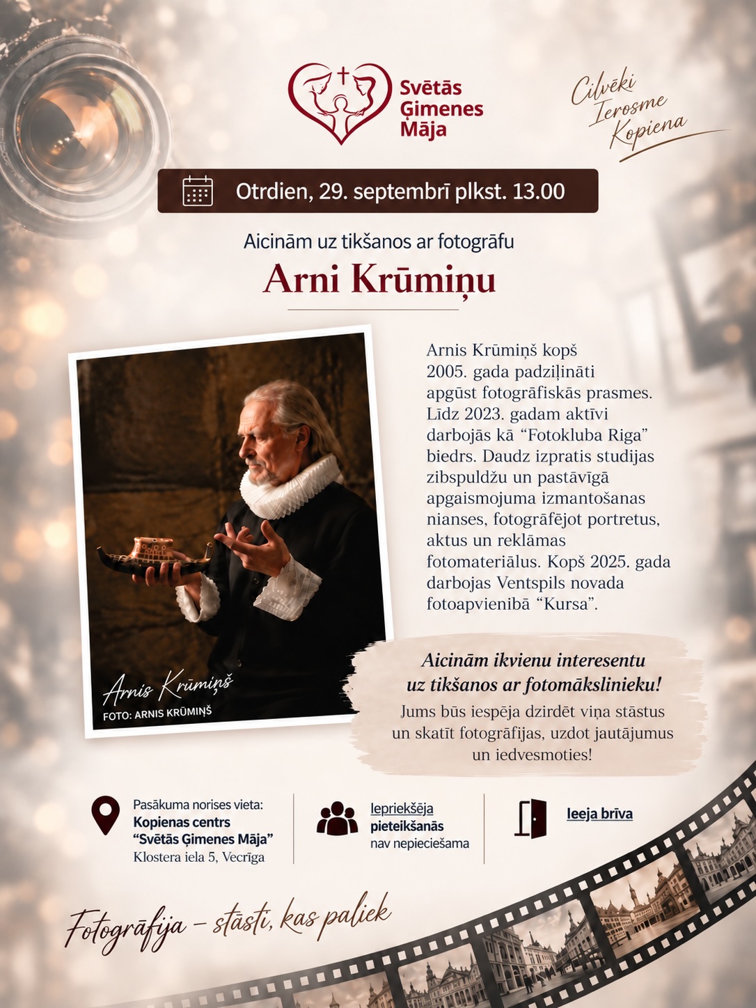 Aicinām uz tikšanos ar fotogrāfu Arni Krūmiņu